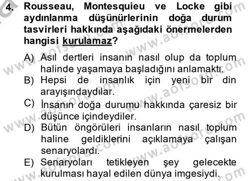 Din ve Toplum Dersi 2014 - 2015 Yılı (Vize) Ara Sınav Soruları 4. Soru