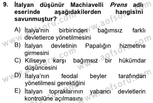 Din ve Toplum Dersi 2014 - 2015 Yılı (Vize) Ara Sınav Soruları 9. Soru