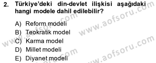 Din ve Toplum Dersi 2014 - 2015 Yılı (Final) Dönem Sonu Sınav Soruları 2. Soru