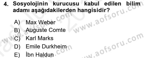 Din ve Toplum Dersi 2015 - 2016 Yılı (Vize) Ara Sınav Soruları 4. Soru