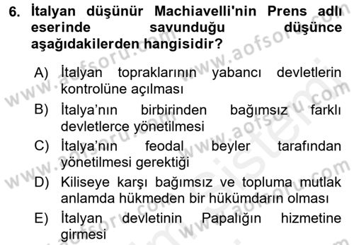 Din ve Toplum Dersi 2015 - 2016 Yılı (Vize) Ara Sınav Soruları 6. Soru