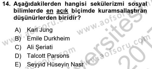 Din ve Toplum Dersi 2016 - 2017 Yılı 3 Ders Sınav Soruları 14. Soru