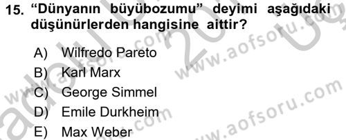 Din ve Toplum Dersi 2016 - 2017 Yılı 3 Ders Sınav Soruları 15. Soru