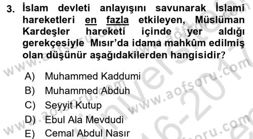 Din ve Toplum Dersi 2016 - 2017 Yılı (Final) Dönem Sonu Sınav Soruları 3. Soru