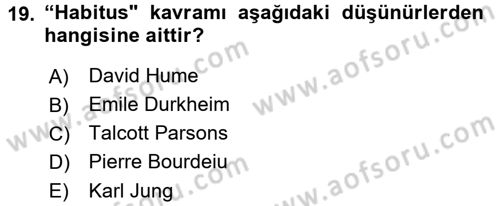Din ve Toplum Dersi 2017 - 2018 Yılı 3 Ders Sınav Soruları 19. Soru