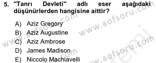 Din ve Toplum Dersi 2017 - 2018 Yılı 3 Ders Sınav Soruları 5. Soru