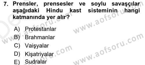 Din ve Toplum Dersi 2017 - 2018 Yılı 3 Ders Sınav Soruları 7. Soru