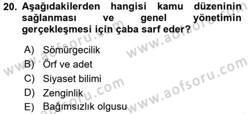 Din ve Toplum Dersi 2017 - 2018 Yılı (Vize) Ara Sınav Soruları 20. Soru