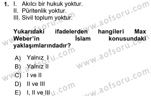 Din ve Toplum Dersi 2017 - 2018 Yılı (Final) Dönem Sonu Sınav Soruları 1. Soru