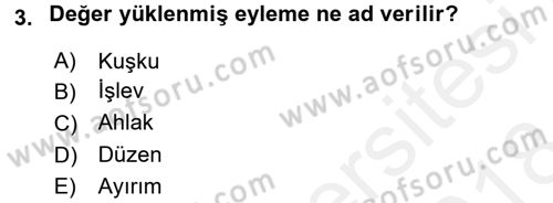 Din ve Toplum Dersi 2017 - 2018 Yılı (Final) Dönem Sonu Sınav Soruları 3. Soru