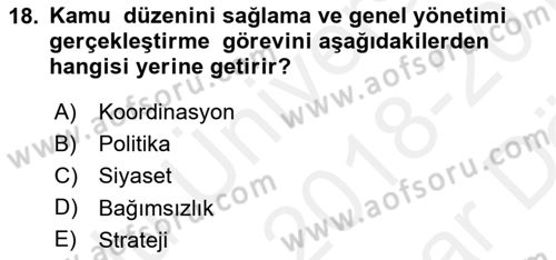 Din ve Toplum Dersi 2018 - 2019 Yılı (Vize) Ara Sınav Soruları 18. Soru