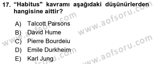 Din ve Toplum Dersi 2018 - 2019 Yılı (Final) Dönem Sonu Sınav Soruları 17. Soru