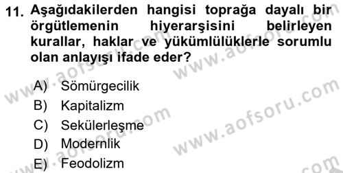 Din ve Toplum Dersi 2018 - 2019 Yılı Yaz Okulu Sınav Soruları 11. Soru