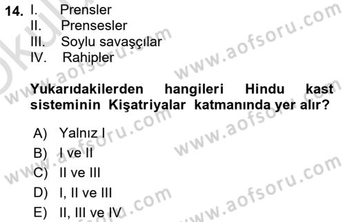 Din ve Toplum Dersi 2020 - 2021 Yılı Yaz Okulu Sınav Soruları 14. Soru