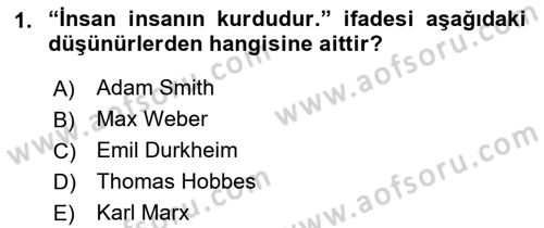 Din ve Toplum Dersi 2021 - 2022 Yılı (Vize) Ara Sınav Soruları 1. Soru