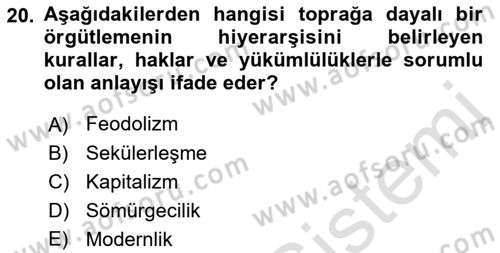 Din ve Toplum Dersi 2021 - 2022 Yılı (Vize) Ara Sınav Soruları 20. Soru