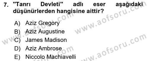 Din ve Toplum Dersi 2021 - 2022 Yılı (Vize) Ara Sınav Soruları 7. Soru