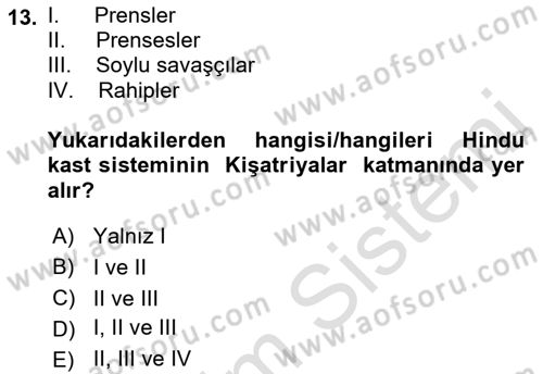 Din ve Toplum Dersi 2021 - 2022 Yılı (Final) Dönem Sonu Sınav Soruları 13. Soru
