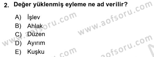 Din ve Toplum Dersi 2021 - 2022 Yılı (Final) Dönem Sonu Sınav Soruları 2. Soru