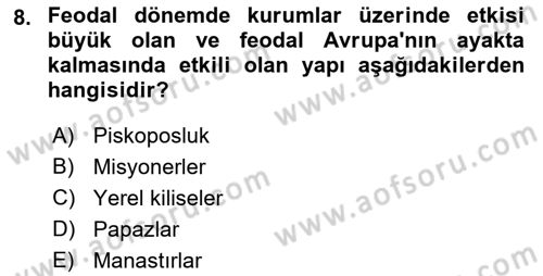 Din ve Toplum Dersi 2021 - 2022 Yılı (Final) Dönem Sonu Sınav Soruları 8. Soru