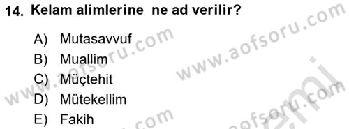 Din ve Toplum Dersi 2021 - 2022 Yılı Yaz Okulu Sınav Soruları 14. Soru
