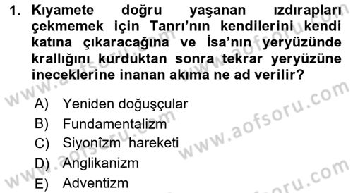 Din ve Toplum Dersi 2022 - 2023 Yılı Yaz Okulu Sınav Soruları 1. Soru