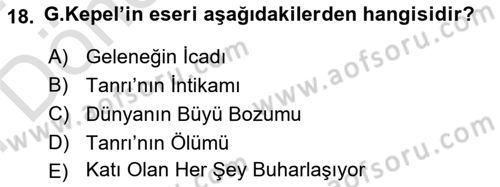 Din ve Toplum Dersi 2023 - 2024 Yılı (Final) Dönem Sonu Sınav Soruları 18. Soru