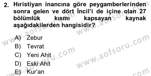Din ve Toplum Dersi 2023 - 2024 Yılı (Final) Dönem Sonu Sınav Soruları 2. Soru