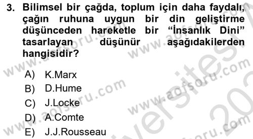 Din ve Toplum Dersi 2023 - 2024 Yılı (Final) Dönem Sonu Sınav Soruları 3. Soru