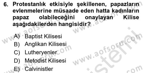 Din ve Toplum Dersi 2023 - 2024 Yılı (Final) Dönem Sonu Sınav Soruları 6. Soru