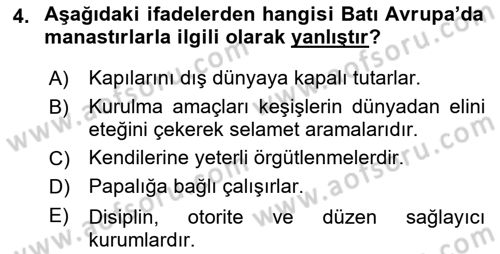 Din ve Toplum Dersi 2023 - 2024 Yılı Yaz Okulu Sınav Soruları 4. Soru