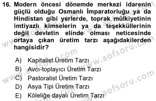 Din ve Toplum Dersi 2024 - 2025 Yılı (Vize) Ara Sınav Soruları 16. Soru