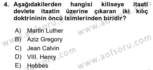 Din ve Toplum Dersi 2024 - 2025 Yılı (Vize) Ara Sınav Soruları 4. Soru
