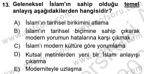 Din ve Toplum Dersi 2024 - 2025 Yılı (Final) Dönem Sonu Sınav Soruları 13. Soru