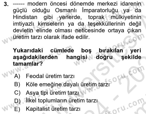 Din ve Toplum Dersi 2024 - 2025 Yılı (Final) Dönem Sonu Sınav Soruları 3. Soru