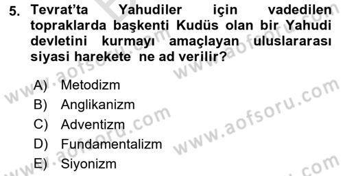 Din ve Toplum Dersi 2024 - 2025 Yılı (Final) Dönem Sonu Sınav Soruları 5. Soru