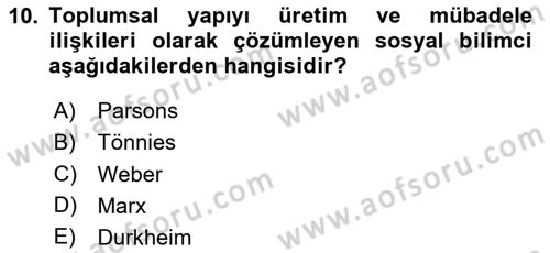 Din ve Toplum Dersi 2024 - 2025 Yılı Yaz Okulu Sınav Soruları 10. Soru