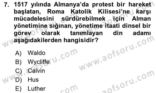 Din ve Toplum Dersi 2024 - 2025 Yılı Yaz Okulu Sınav Soruları 7. Soru