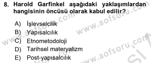 Din ve Toplum Dersi 2024 - 2025 Yılı Yaz Okulu Sınav Soruları 8. Soru