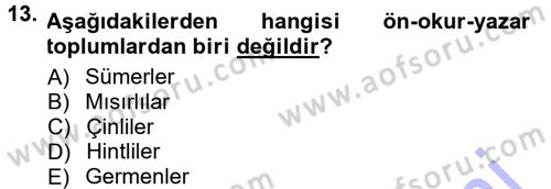 İletişim Sosyolojisi Dersi 2012 - 2013 Yılı (Final) Dönem Sonu Sınav Soruları 13. Soru