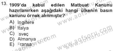 İletişim Sosyolojisi Dersi 2012 - 2013 Yılı Tek Ders Sınav Soruları 13. Soru