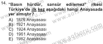 İletişim Sosyolojisi Dersi 2012 - 2013 Yılı Tek Ders Sınav Soruları 14. Soru