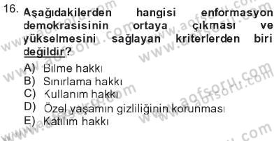 İletişim Sosyolojisi Dersi 2012 - 2013 Yılı Tek Ders Sınav Soruları 16. Soru
