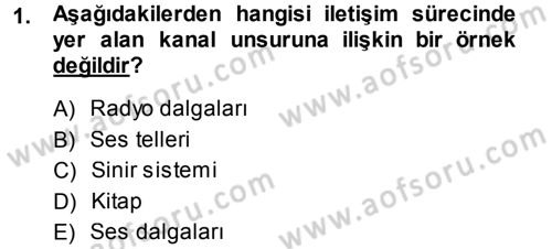 İletişim Sosyolojisi Dersi Ara Sınavı Deneme Sınav Soruları 1. Soru