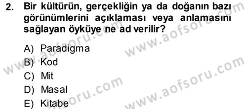İletişim Sosyolojisi Dersi 2013 - 2014 Yılı (Final) Dönem Sonu Sınav Soruları 2. Soru