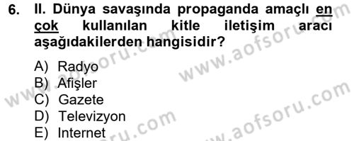 İletişim Sosyolojisi Dersi 2013 - 2014 Yılı Tek Ders Sınav Soruları 6. Soru