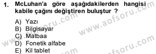 İletişim Sosyolojisi Dersi Ara Sınavı Deneme Sınav Soruları 1. Soru