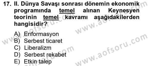 İletişim Sosyolojisi Dersi Ara Sınavı Deneme Sınav Soruları 17. Soru