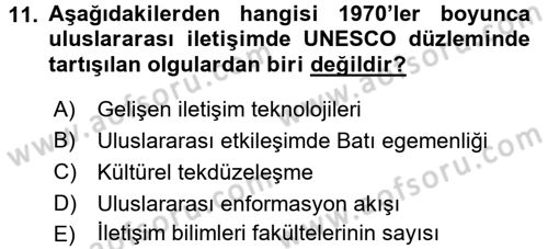 İletişim Sosyolojisi Dersi 2015 - 2016 Yılı Tek Ders Sınav Soruları 11. Soru