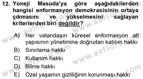 İletişim Sosyolojisi Dersi 2016 - 2017 Yılı 3 Ders Sınav Soruları 12. Soru
